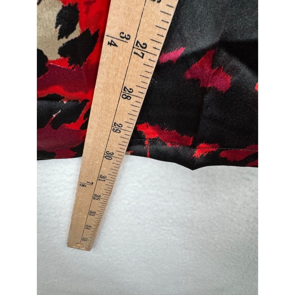 Live 4 Truth super wide Animal Print satin pull on pants red black 90s sz L - Picture 7 of 9